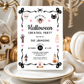 Invitation Fête de cocktail d'Halloween Coquette Mignonne