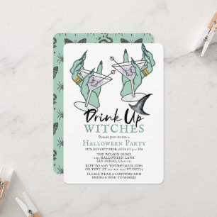 Invitation Fête de Cocktail d'Halloween des Sorcières, Buvez!