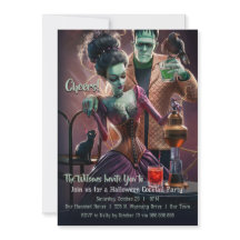 Fête de cocktail d'Halloween, Frankenstein & Marié