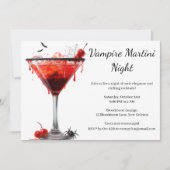 Invitation Fête de cocktail d'Halloween | Martini Vampire (Devant)