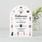Invitation Fête de cocktail d'Halloween mignonne (Debout devant)