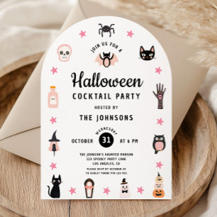 Invitation Fête de cocktail d'Halloween mignonne