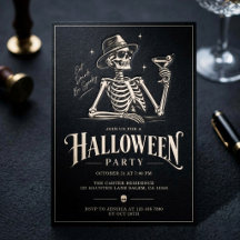 Fête de cocktail effrayante de squelette Halloween