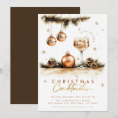 Invitation Fête de Cocktail Élégant Boho Noël (Devant / Derrière)