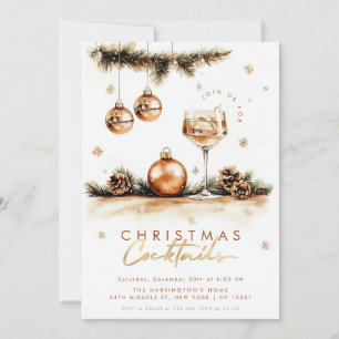 Invitation Fête de Cocktail Élégant Boho Noël