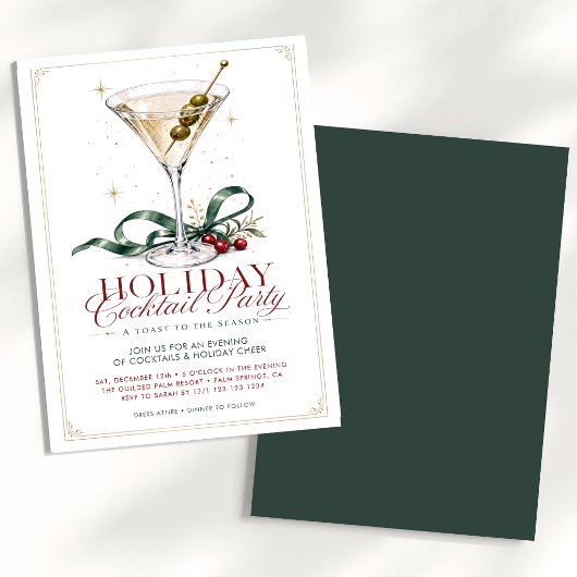 Invitation Fête de cocktail élégante de vacances