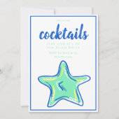 Invitation Fête de Cocktail Étoile de Mer Vert Prépa  (Devant)