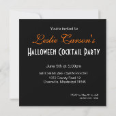 Invitation Fête de cocktail Halloween joyeuse (Dos)