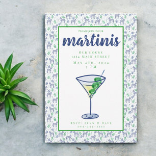 Invitation Fête de Cocktail Martini Zèbre Prépa