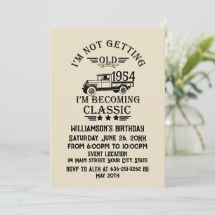 Invitation Fête de cocktail personnalisée pour 70 ans vintage