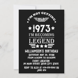 Invitation Fête de cocktail personnalisée vintage 50e anniver