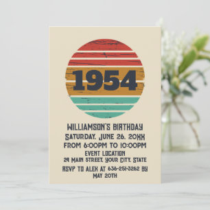 Invitation Fête de cocktail personnalisée vintage 70 ans