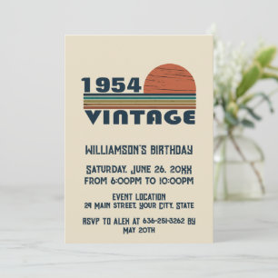 Invitation Fête de cocktail personnalisée vintage 75 ans