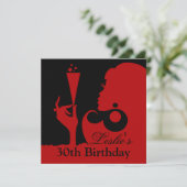 Invitation Fête de cocktail pour 30 ans rouge (Debout devant)