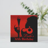 Invitation Fête de cocktail pour 30 ans rouge (Debout devant)