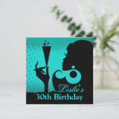 Invitation Fête de cocktail pour 30 ans teal (Debout devant)