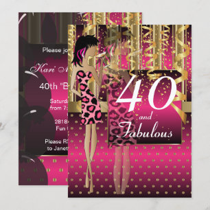 Invitation Fête de Cocktail pour les 00 ans de la Fille Ros