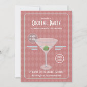 Invitation Fête de cocktail rétro vintage (Devant)