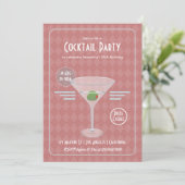 Invitation Fête de cocktail rétro vintage (Debout devant)
