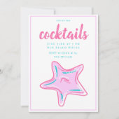 Invitation Fête de Cocktail Rose Prépa Étoile de Mer  (Devant)