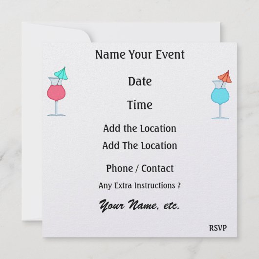 Invitation Fête de cocktail - SRF (Dos)