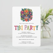 Invitation Fête de cocktail Tiki tropical moderne pour l'été (Debout devant)