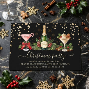 Invitation Fête de cocktail vintage de Noël