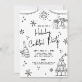 Invitation Fête de Cocktail Whimsical Created Main (Devant)