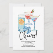 Invitation Fête de cocktails Cheers (Devant)