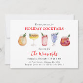 Invitation Fête de cocktails de Noël (Devant)