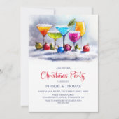 Invitation Fête de cocktails de Noël (Devant)