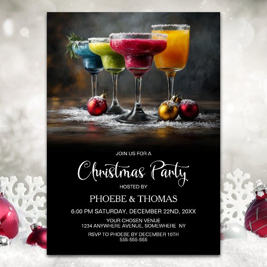 Invitation Fête de cocktails de Noël