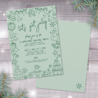 Fête de cocktails de Noël fantaisiste dessinée à l