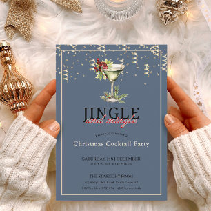 Invitation Fête de cocktails de Noël : sonnez et mélangez