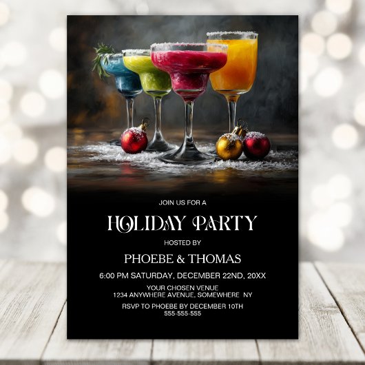 Invitation Fête de cocktails de vacances