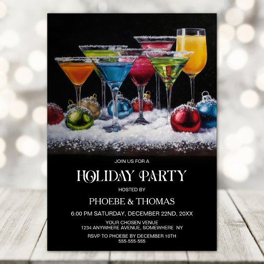 Invitation Fête de cocktails de vacances