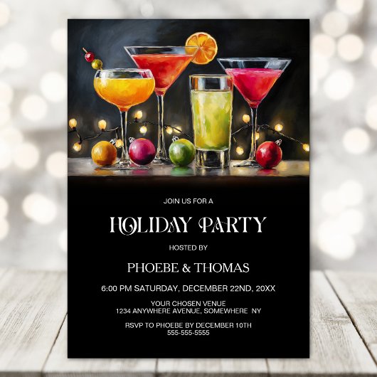 Invitation Fête de cocktails de vacances