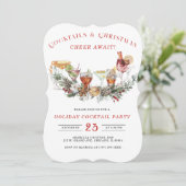 Invitation Fête de cocktails de vacances modifiable (Debout devant)