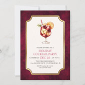 Invitation Fête de cocktails des Fêtes (Devant)
