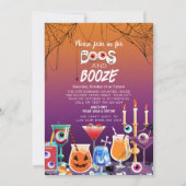 Invitation Fête de cocktails d'Halloween avec des monstres et (Devant)