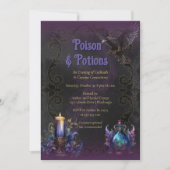 Invitation Fête de cocktails d'Halloween Poison & Potions (Devant)