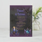 Invitation Fête de cocktails d'Halloween Poison & Potions (Debout devant)