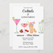 Invitation Fête de cocktails et de conversation (Devant / Derrière)