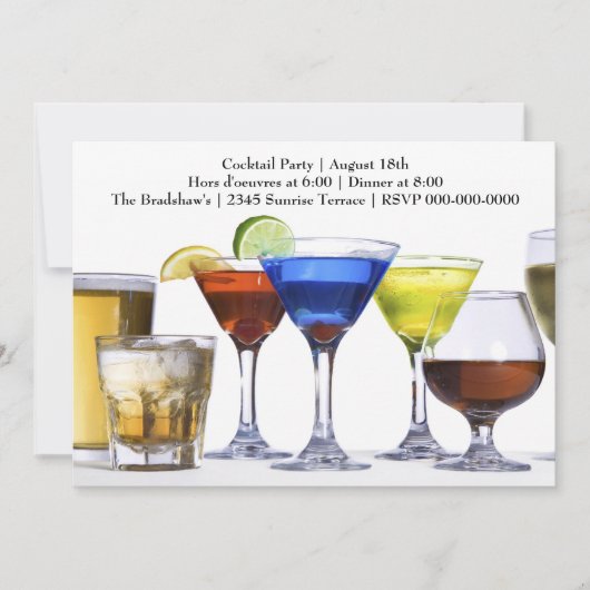 Invitation Fête de cocktails modernes (Devant)