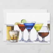 Invitation Fête de cocktails modernes (Dos)