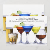 Invitation Fête de cocktails modernes (Devant / Derrière)