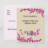 Invitation Fête de coiffure et de maquillage (Devant / Derrière)