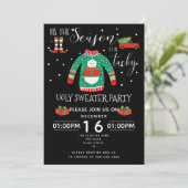 Invitation Fête de collecte de fonds de Noël moche pull (Debout devant)