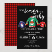 Invitation Fête de collecte de fonds de Noël moche pull (Devant / Derrière)