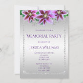 Invitation Fête de commémoration Classy Diamonds & Flowers (Devant)